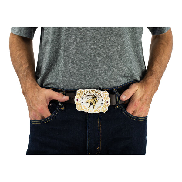 PBR High Shine VIP Belt Buckle - Model Image Front View