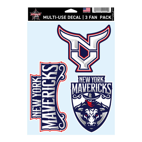 New York Mavericks 3-Pack Decal - Front View