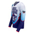 New York Mavericks Personalized Jersey in White, Navy, Blue and Red - Left Side View