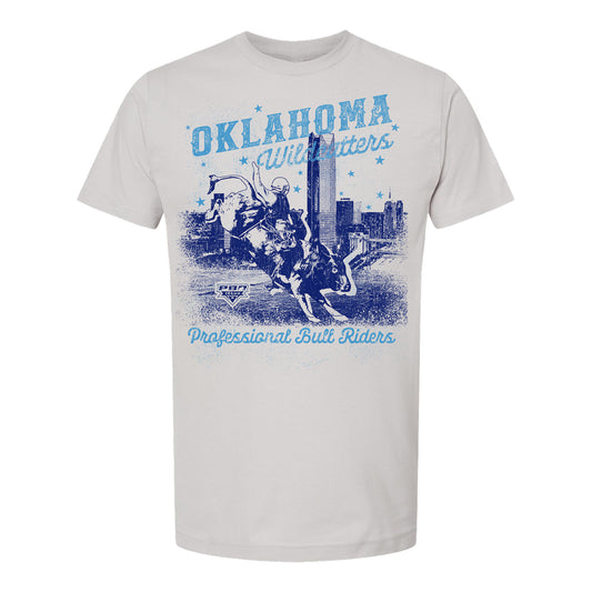 Oklahoma Wildcatters OKC Skyline T-Shirt - Silver
