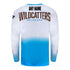 Oklahoma Wildcatters Personalized Jersey in White, Blue and Brown - Back View, ANY NAME