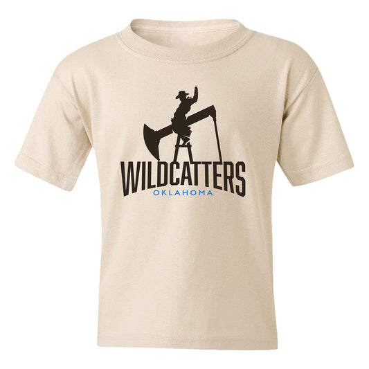 Youth Oklahoma Wildcatters Logo T-Shirt - Sand