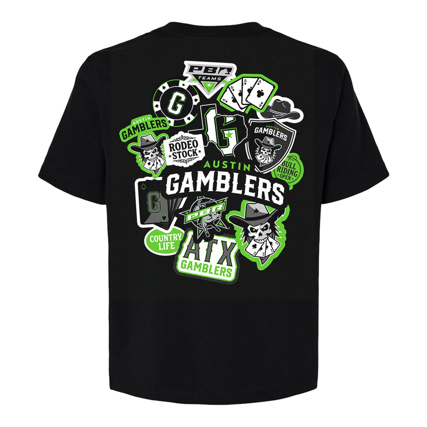 Ladies Austin Gamblers Multi Icon T-Shirt - Black
