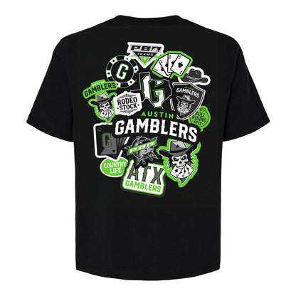Ladies Austin Gamblers Multi Icon T-Shirt - Black