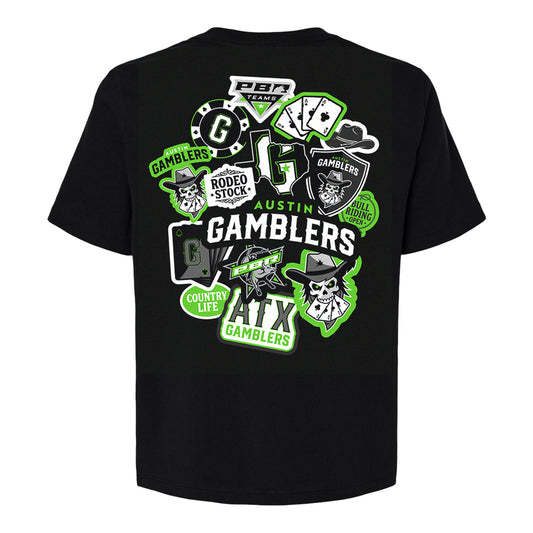 Ladies Austin Gamblers Multi Icon T-Shirt - Black