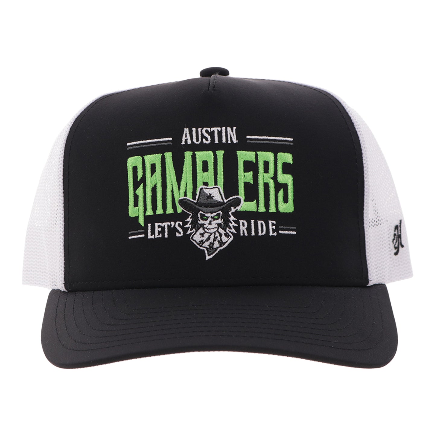 Austin Gamblers Hooey Let's Ride Trucker Hat - Black/White