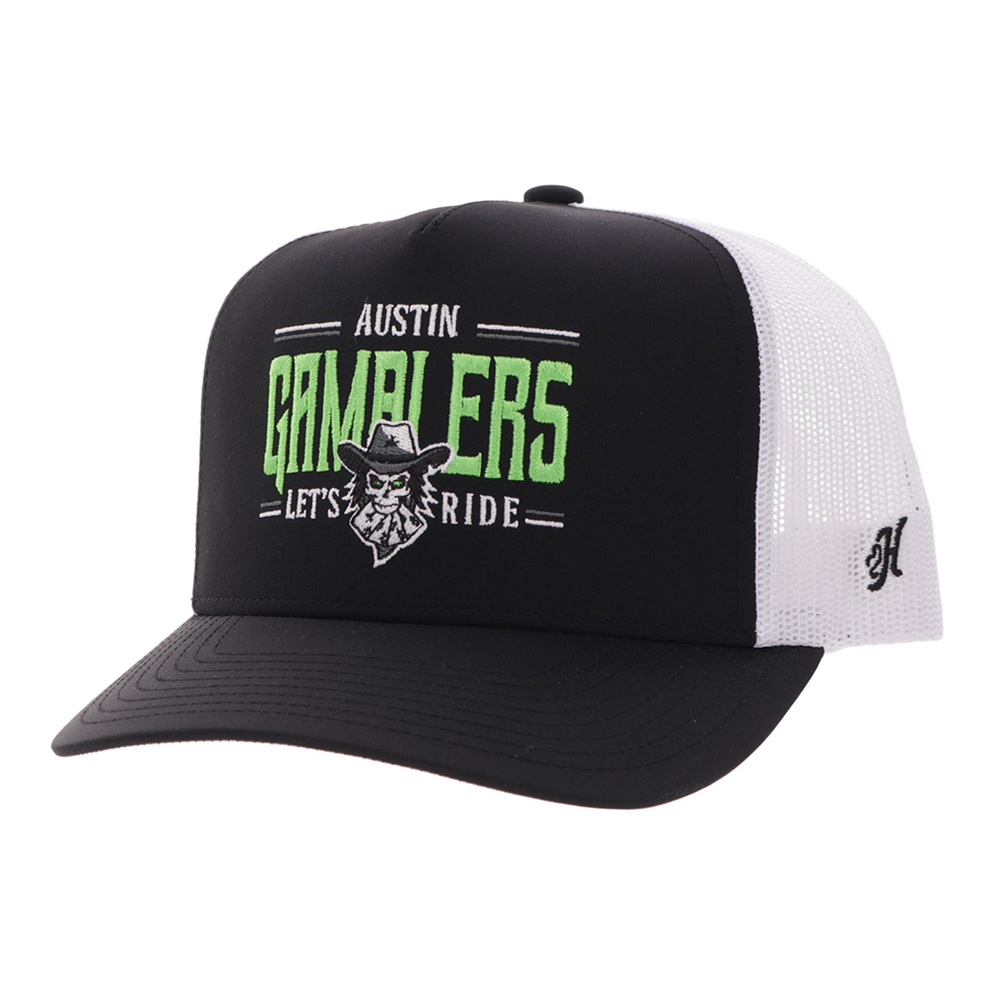 Austin Gamblers Hooey Let's Ride Trucker Hat - Black/White