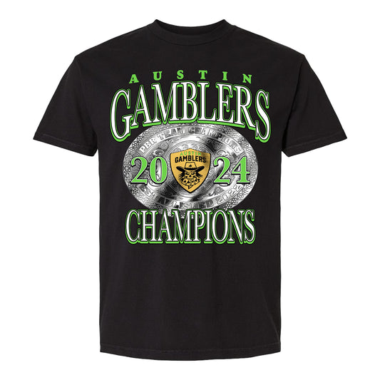 Austin Gamblers 2024 Throwback Champions Shirt - Black