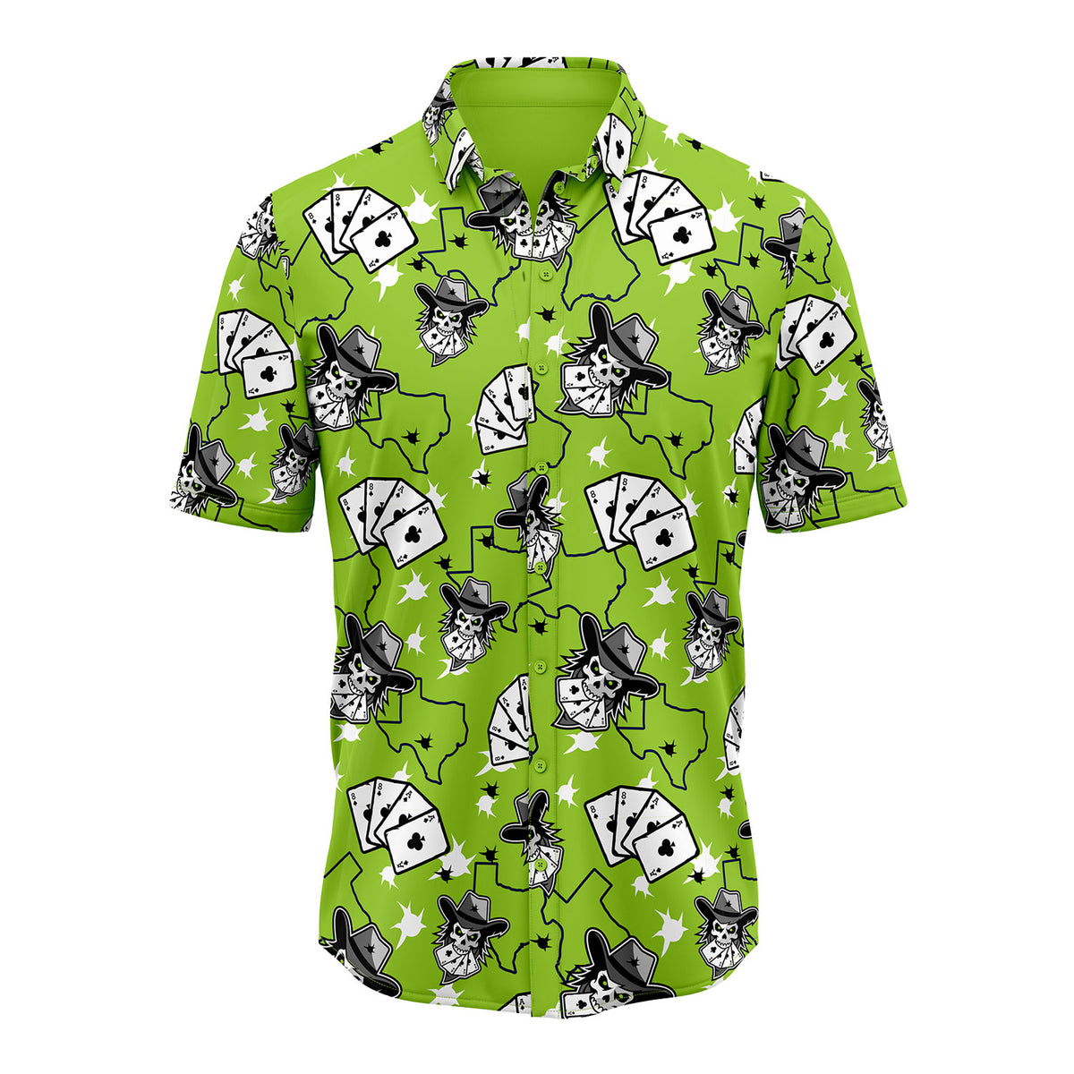 Austin Gamblers Full Button Up Fan Shirt - Green