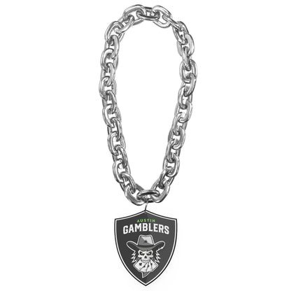 Austin Gamblers 3D Foam Fan Chain - Silver