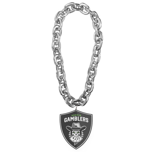 Austin Gamblers 3D Foam Fan Chain - Silver
