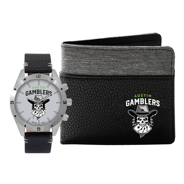 Austin Gamblers Watch and Wallet Set - Front View