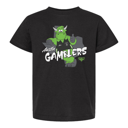 Youth Austin Gamblers Ace Texas Shirt - Black
