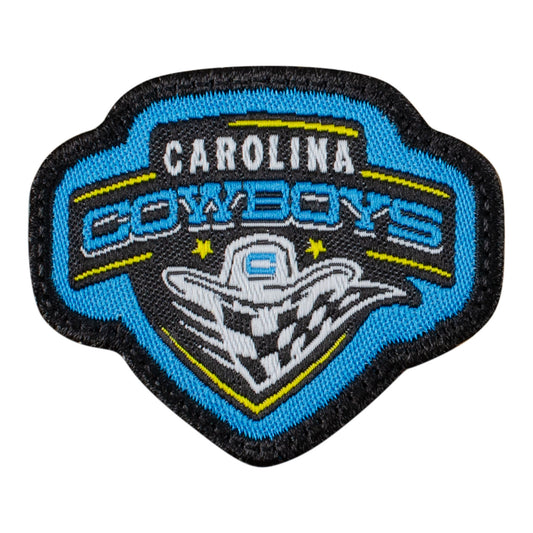 Carolina Cowboys Icon Hat Patch in Blue and Black - Front View