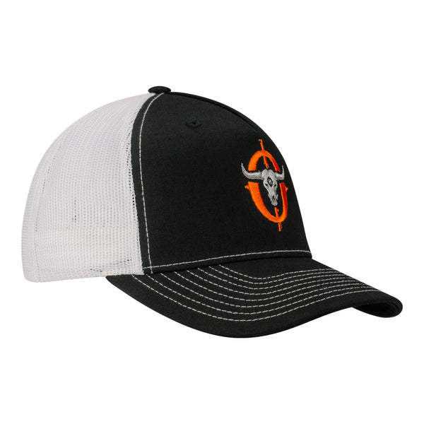 Kansas City Outlaws 112 Trucker Hat in Black and White - Right Side View