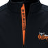 Kansas City Outlaws Performance Quarter-Zip in Black - Zoomed in View