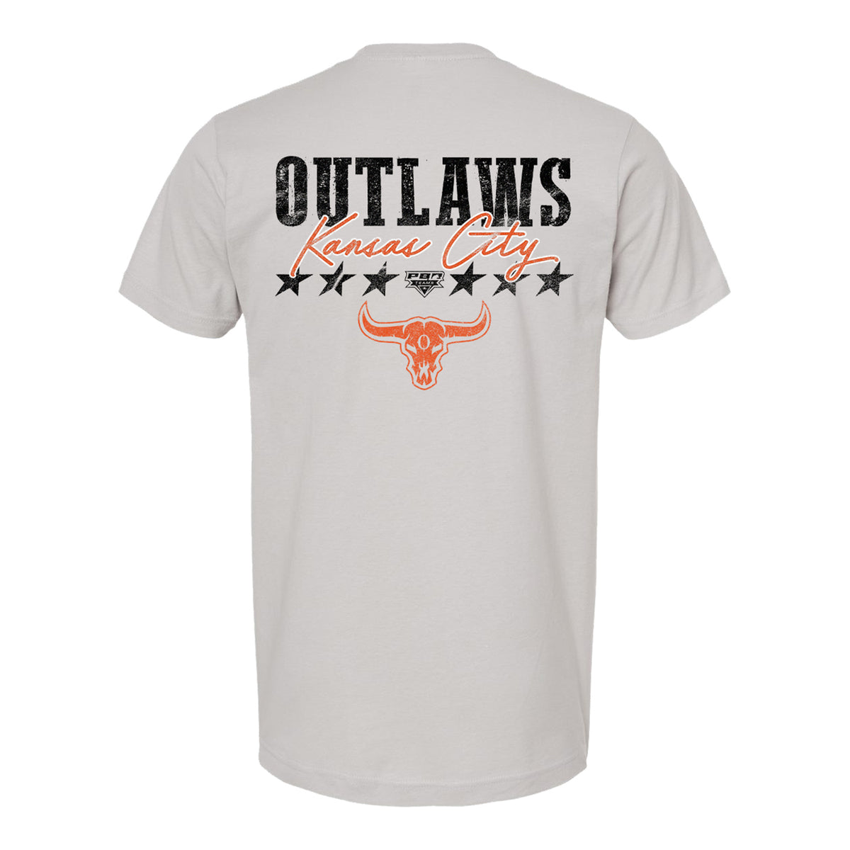 PBR Kansas City Outlaws Script T-Shirt - Silver