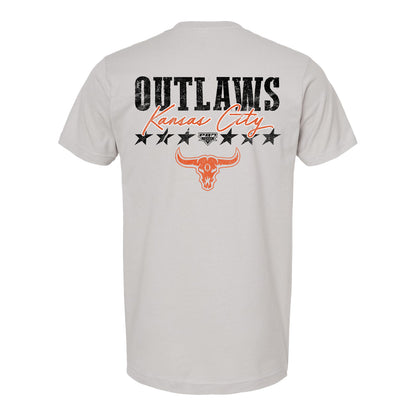 PBR Kansas City Outlaws Script T-Shirt - Silver