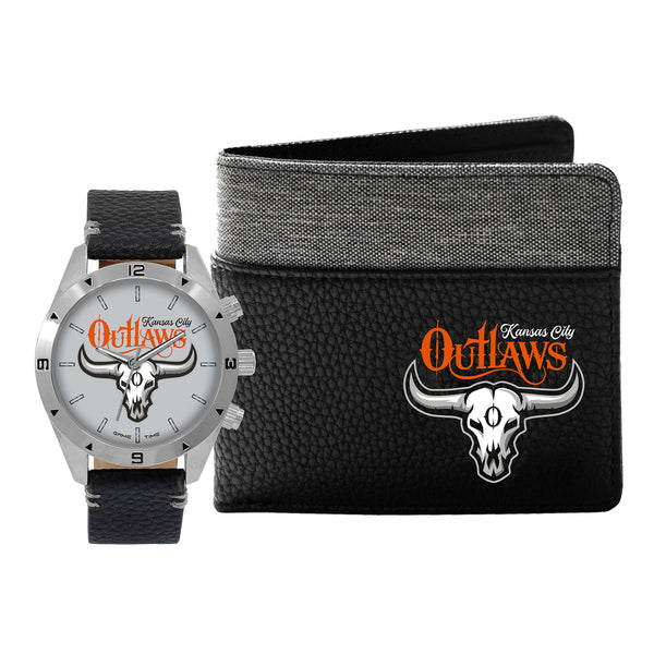 Kansas City Outlaws Watch and Wallet Set - Front View