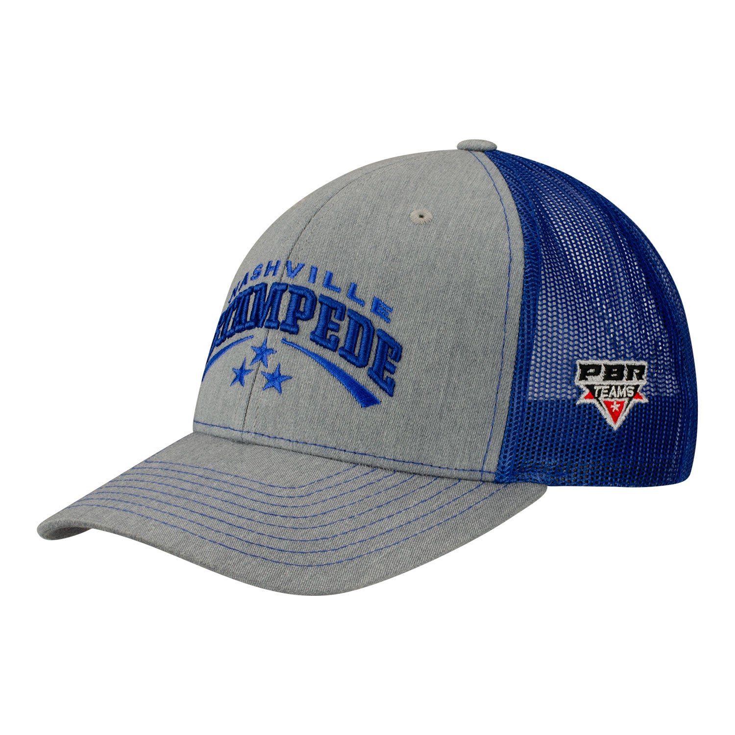 Nashville Stampede 112 Trucker Hat in Grey - Left Side View