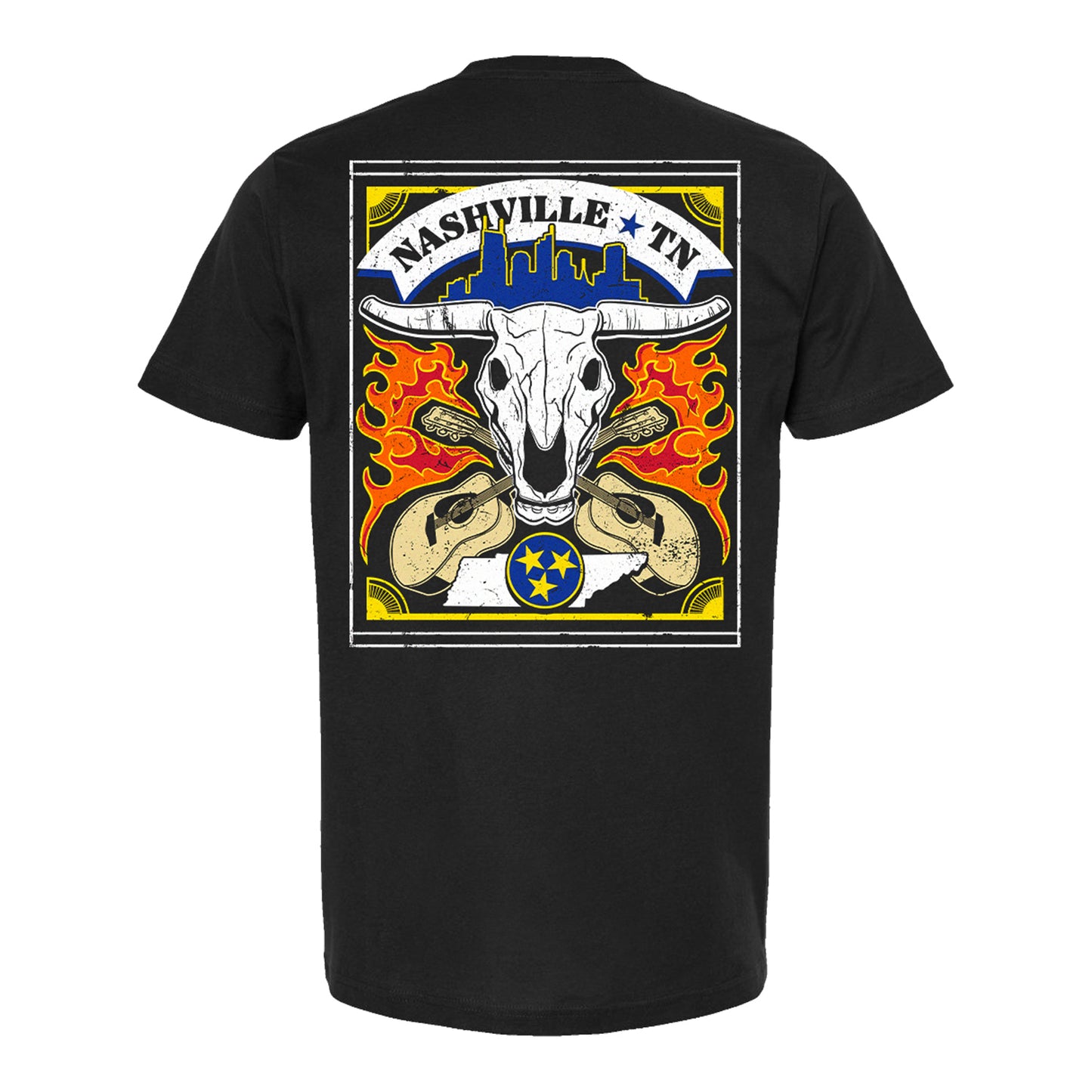 PBR Teams Nashville Bull Skull T-Shirt - Black