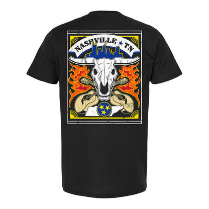 PBR Teams Nashville Bull Skull T-Shirt - Black