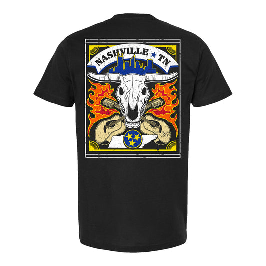 PBR Teams Nashville Bull Skull T-Shirt - Black