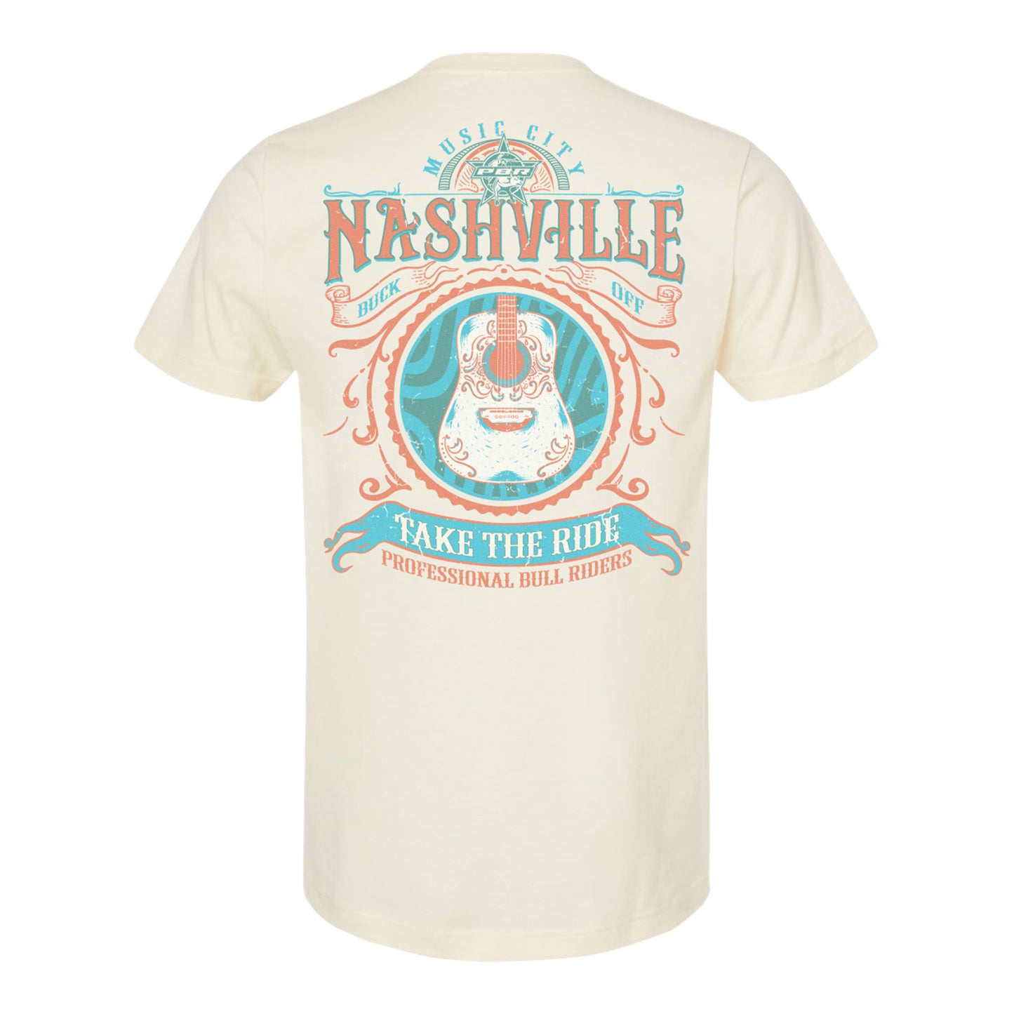 PBR Teams Nashville Take The Ride Guitar T-Shirt - Natural
