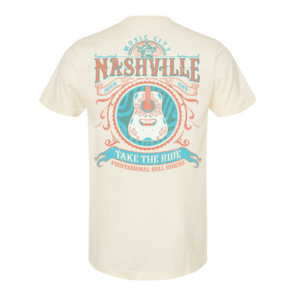 PBR Teams Nashville Take The Ride Guitar T-Shirt - Natural