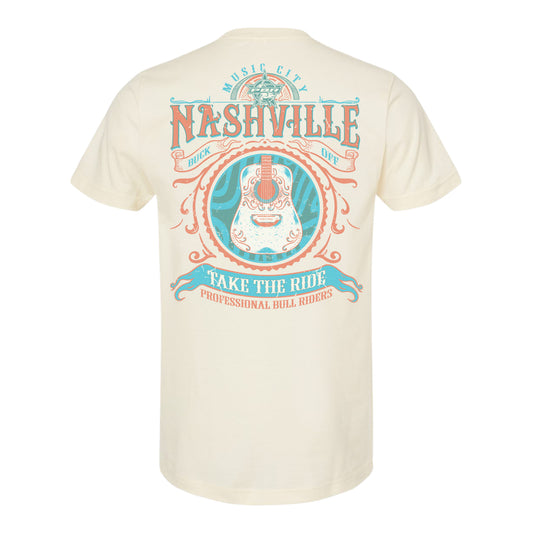 PBR Teams Nashville Take The Ride Guitar T-Shirt - Natural
