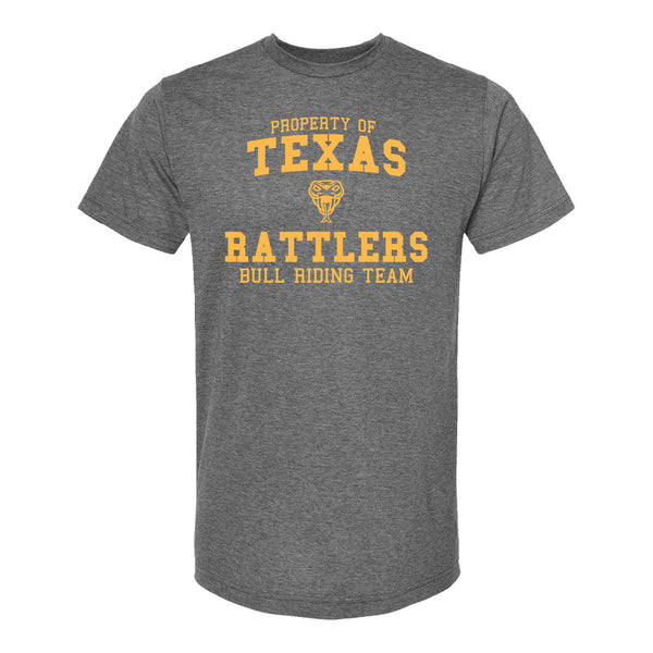 Texas Rattlers Collegiate T-Shirt in Grey - Front View