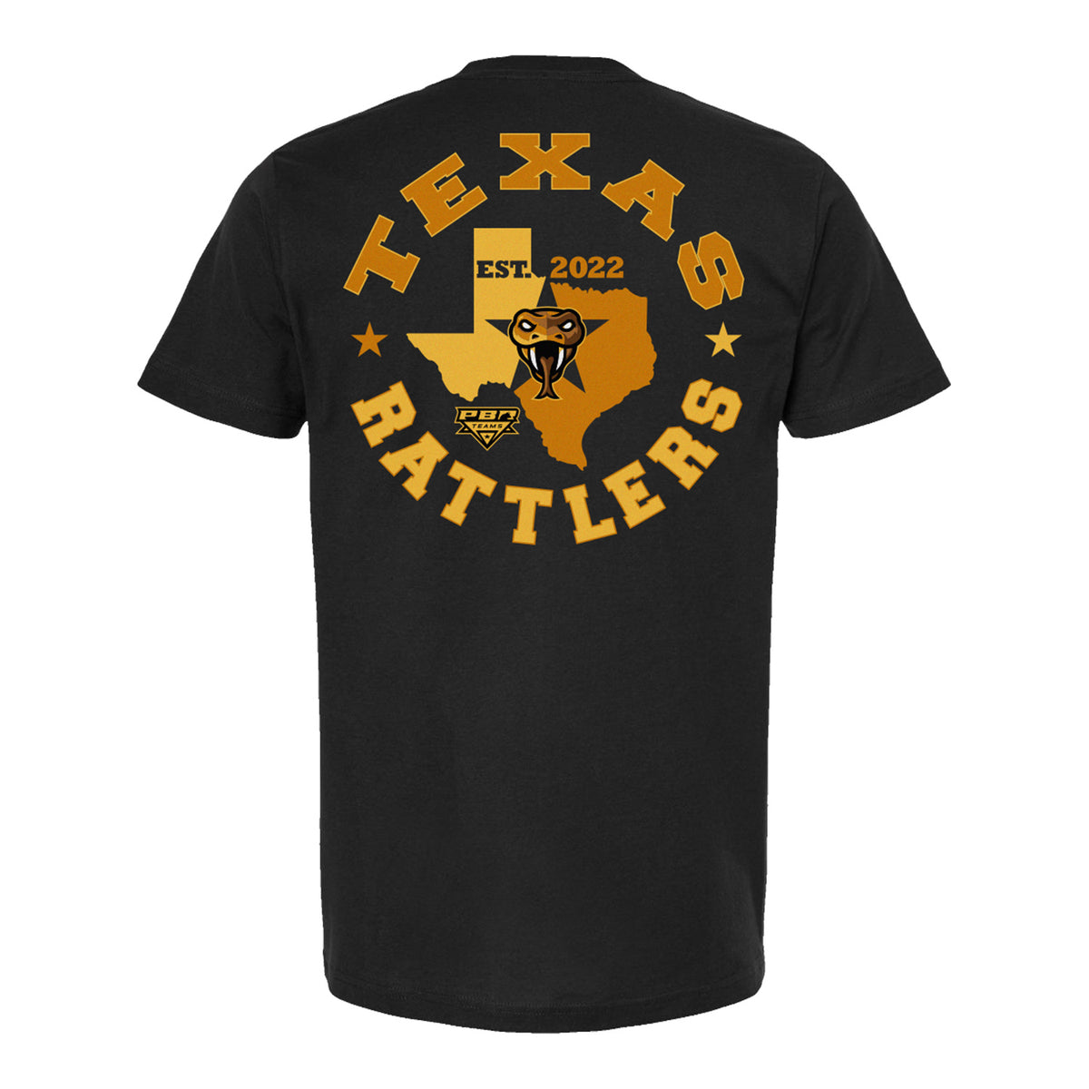 PBR Texas Rattlers Texas Outline T-Shirt - Black