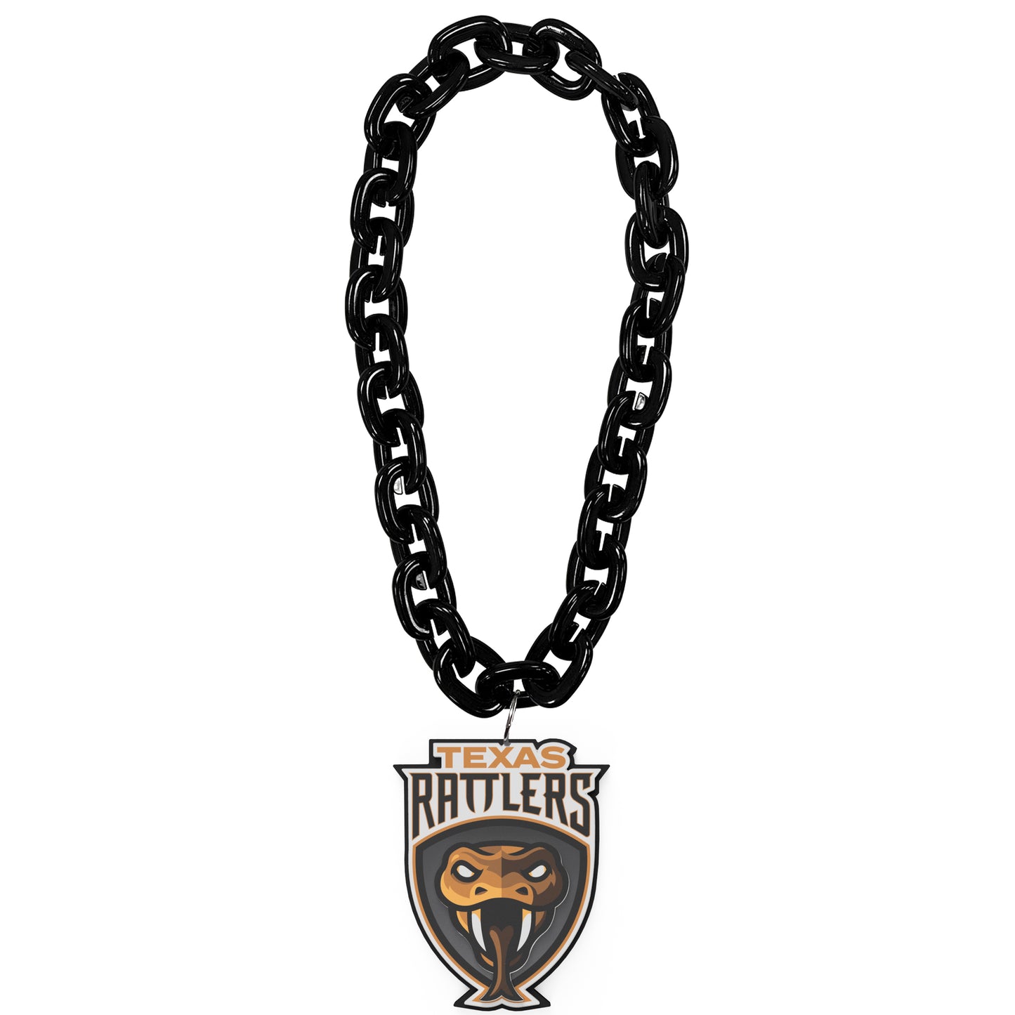 Texas Rattlers 3D Foam Fan Chain - Black -Front view
