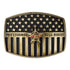 PBR Black & Bronze Rectangle Flag Buckle - Front View