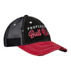 Ladies PBR Rhinestone Hat in Black and Red - Angled Right Side View