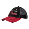 Ladies PBR Rhinestone Hat in Black and Red - Angled Left Side View