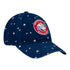 PBR Ladies Blue and White Stars Fashion Print Hat in Blue - Angled Right Side View 