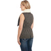 Ladies Cotton Vest with Faux Fur Lapels - Back Side View on Model