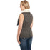 Ladies Cotton Vest with Faux Fur Lapels - Back Side View on Model