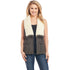 Ladies Cotton Vest with Faux Fur Lapels - Front View on Model