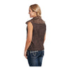 Ladies Full-Zip Vest with Faux Fur Collar - Back View