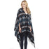 Ladies Hooded Fringe Navajo Poncho - Front View on Model