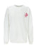 PBR Ladies Embroidered Bull & Rider Crewneck in White and Pink - Front View
