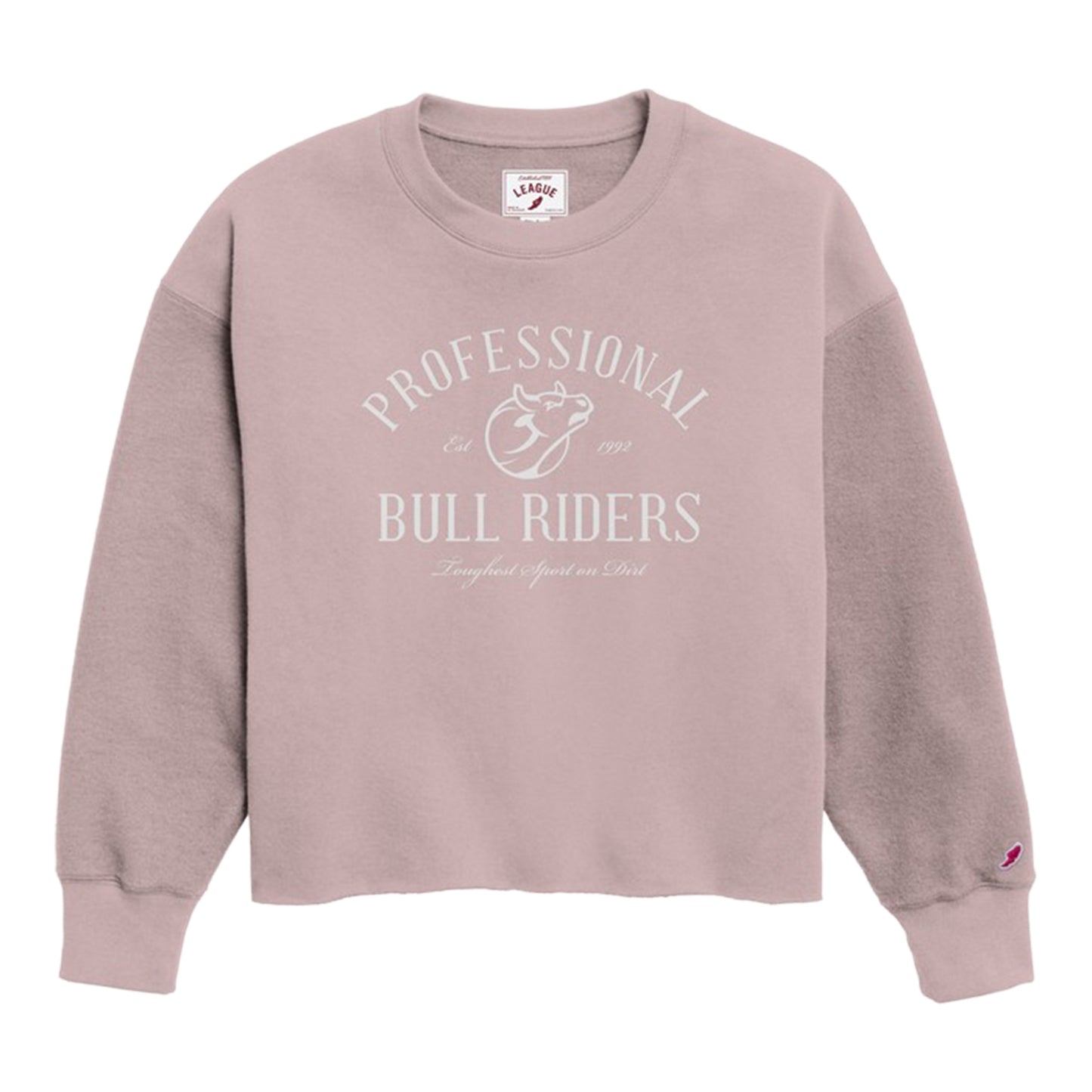 Ladies PBR Reversed Fleece Crew Neck - Dusty Rose
