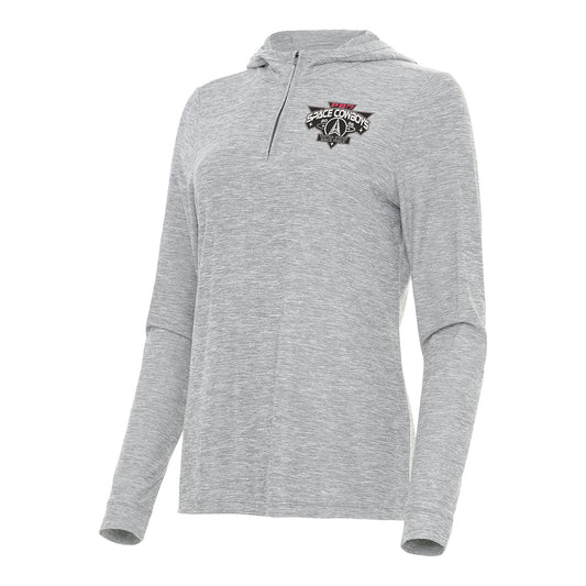 PBR x Anigua Space Cowboys 2026 Online Exclusive Ladies Daybreak 1/4 Zip Pullover Hood - Skyscraper Heather