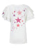 PBR Star Print Ladies Flutter Sleeve T-Shirt in White - Back View