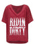 PBR Ridin' Dirty Crimson Ladies Shirt - Front View