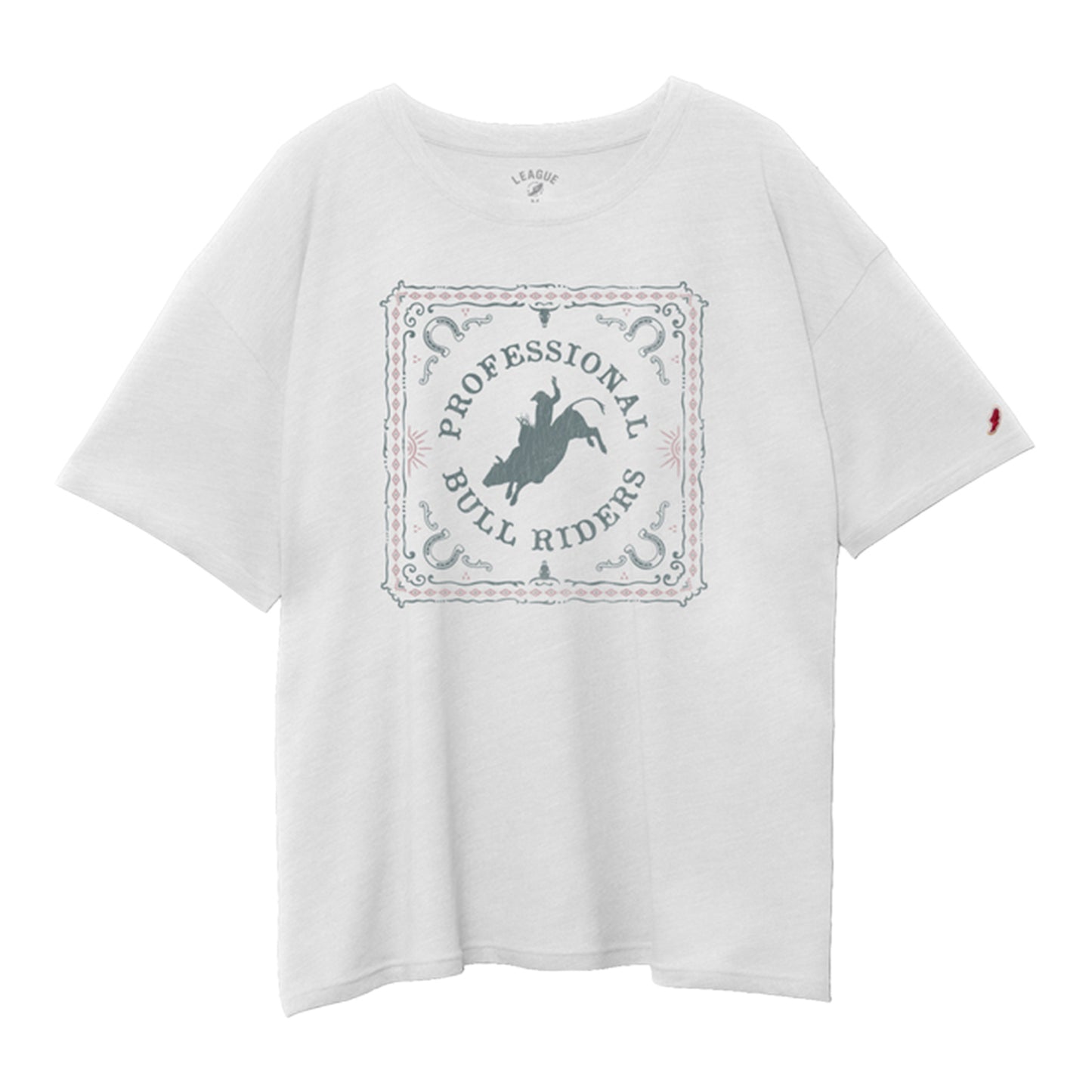Ladies PBR Oversized Intramural Print Shirt - White