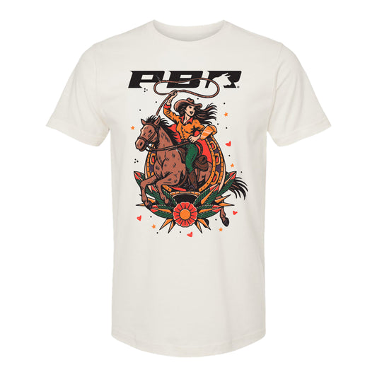 PBR Ladies Cowgirl T-Shirt - Vintage White