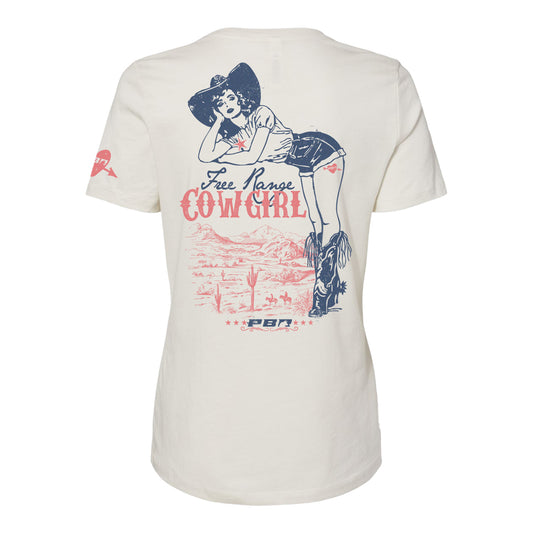 Ladies PBR Free Range Cowgirl T-Shirt - Vintage White